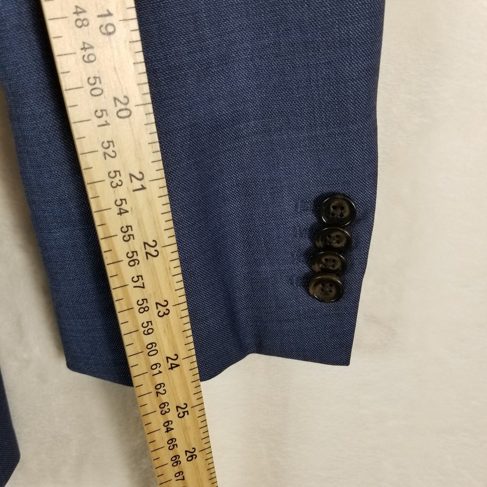 Banana Republic Suit Jacket Mens 40R Blue Slim Fit Marzotto Italian Wool Blazer - Picture 9 of 10